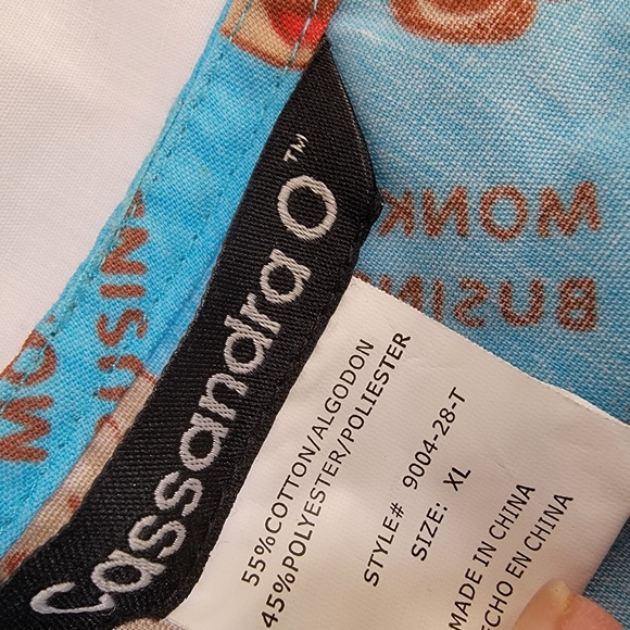 Cassandra O Scrub Top Size XL.  MONKEY Business.  NWOT - Picture 5 of 6